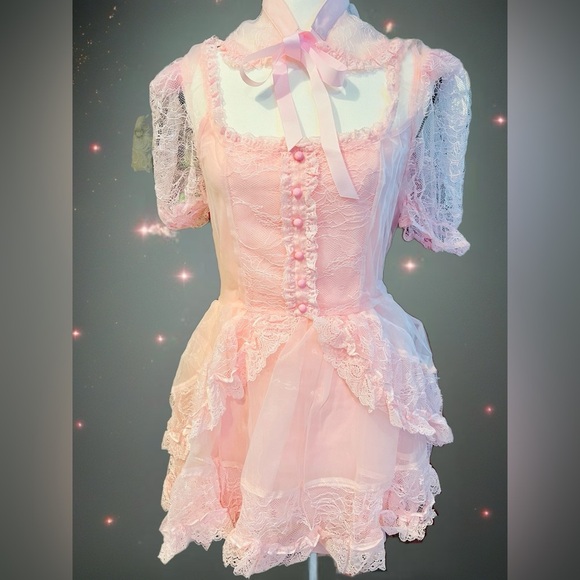 Dolls Kill Dresses & Skirts - NWT Medium Dolls Kill Current Mood Pretty Imperfect Mini Dress in Pink